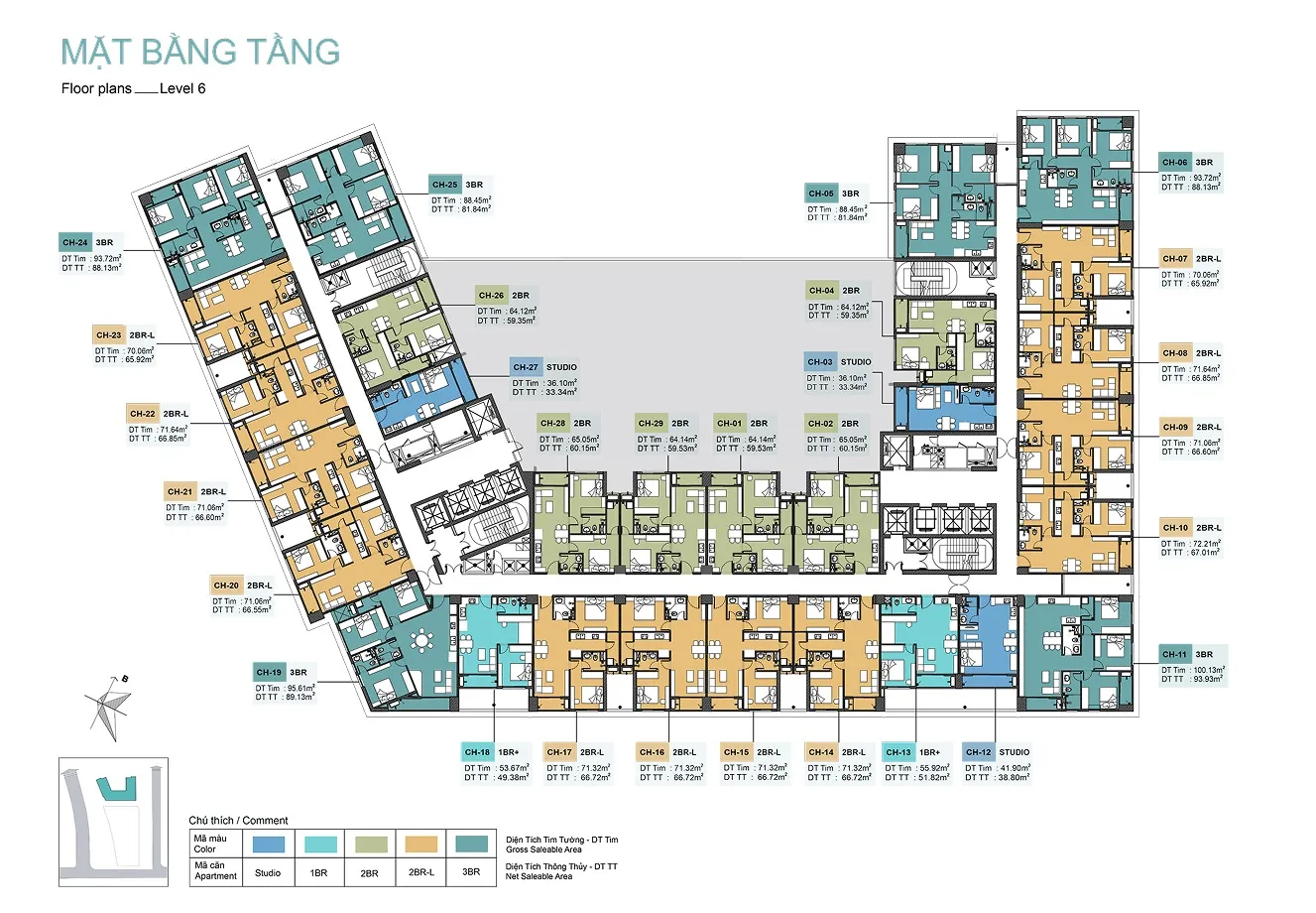 Mặt bằng Tầng 1 - 6